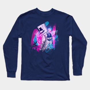 Marshmello Graffiti neon party Long Sleeve T-Shirt